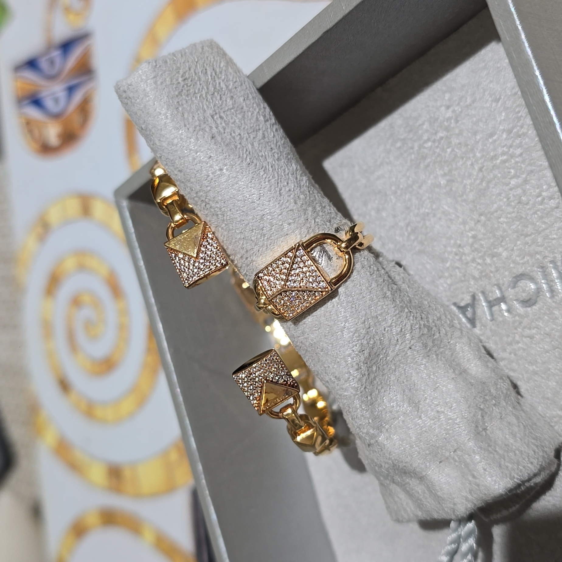 Micheal Kors Rose Gold Cuff & Ring Set